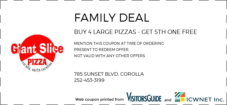 FAMILY DEAL BUY 4 LARGE PIZZAS - GET 5TH ONE FREE